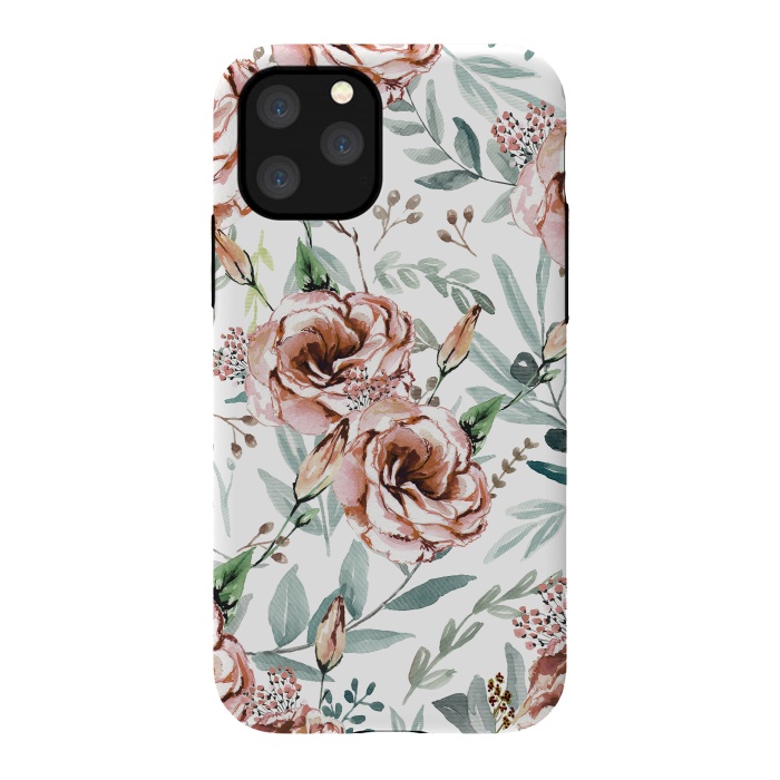 iPhone 11 Pro StrongFit Floral Explosion White by Anis Illustration