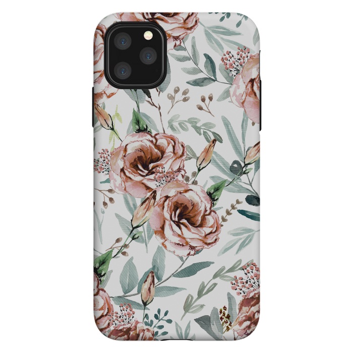 iPhone 11 Pro Max StrongFit Floral Explosion White by Anis Illustration