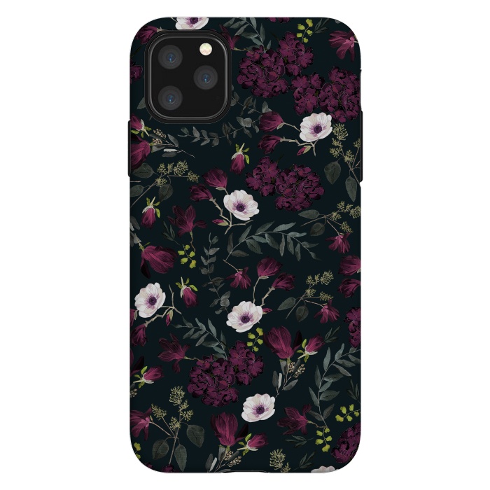iPhone 11 Pro Max StrongFit Romantic Pattern Dark by Anis Illustration