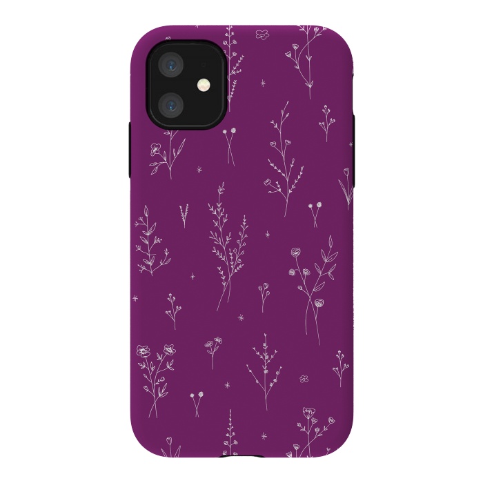 iPhone 11 StrongFit Magic Wine Wildflowers by Anis Illustration