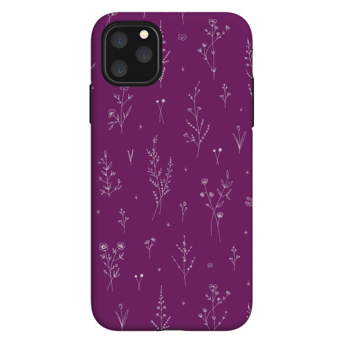 iPhone 11 Pro Max StrongFit Magic Wine Wildflowers by Anis Illustration