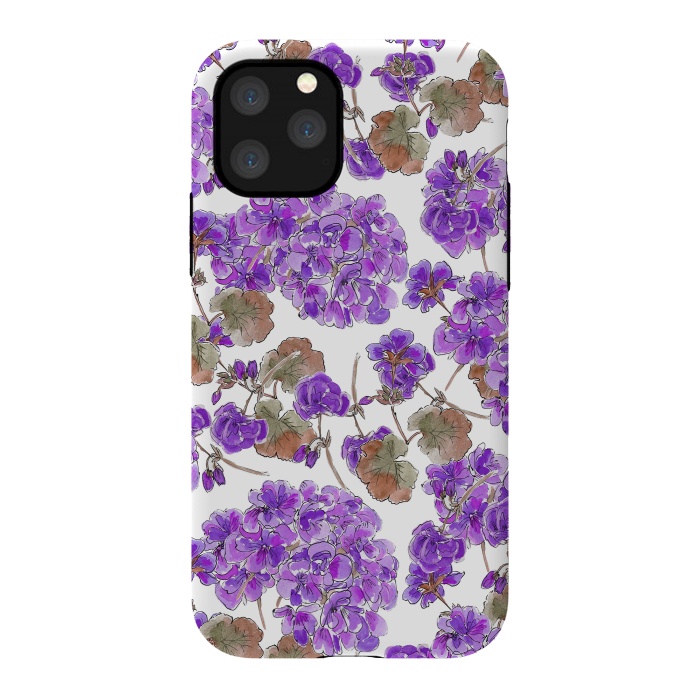 iPhone 11 Pro StrongFit Purple Geranium by Anis Illustration