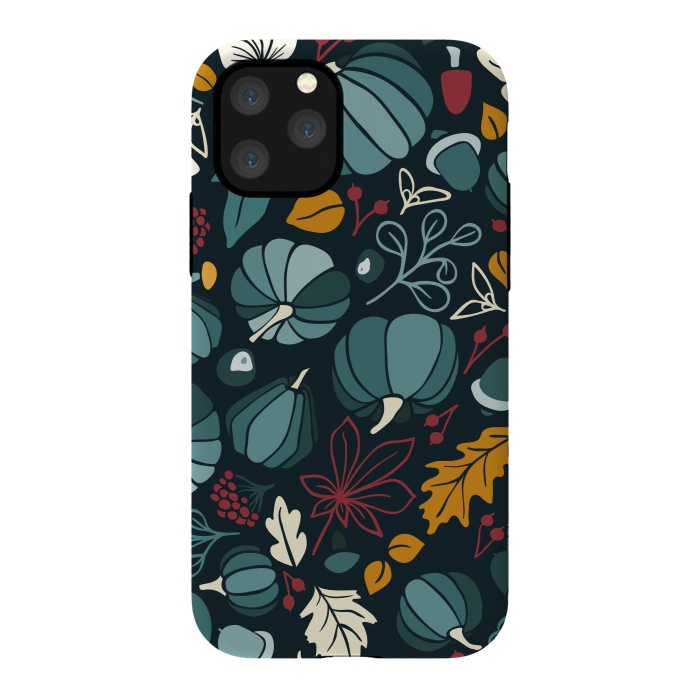 iPhone 11 Pro StrongFit Fall Fruits in Navy and Red by Paula Ohreen