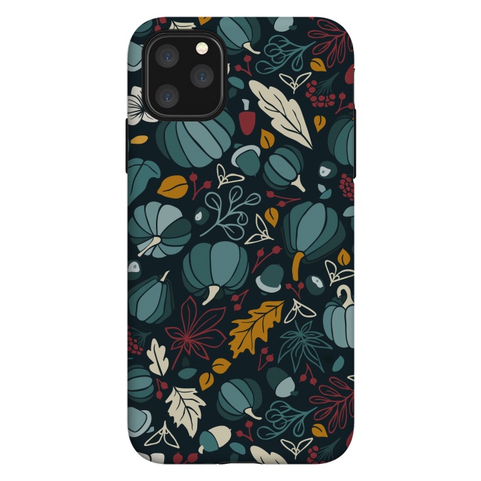 iPhone 11 Pro Max StrongFit Fall Fruits in Navy and Red by Paula Ohreen