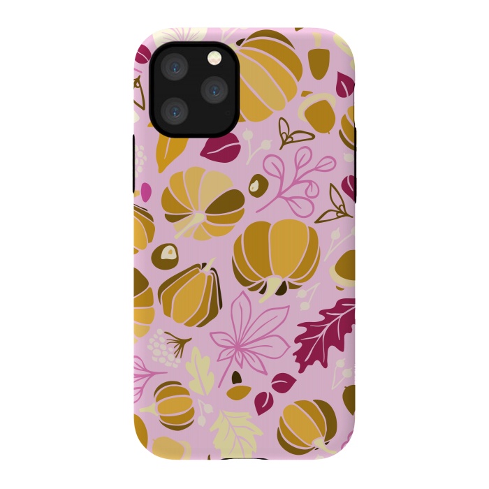iPhone 11 Pro StrongFit Fall Fruits in Pink and Orange by Paula Ohreen