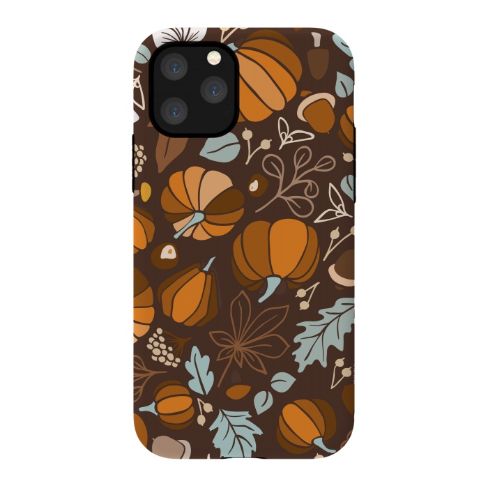 iPhone 11 Pro StrongFit Fall Fruits in Brown and Mustard by Paula Ohreen