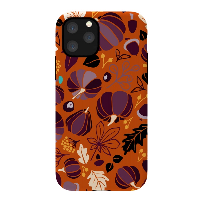 iPhone 11 Pro StrongFit Fall Fruits in Orange and Purple by Paula Ohreen