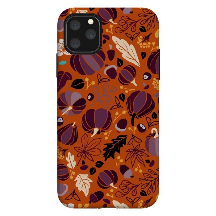 iPhone 11 Pro Max StrongFit Fall Fruits in Orange and Purple by Paula Ohreen