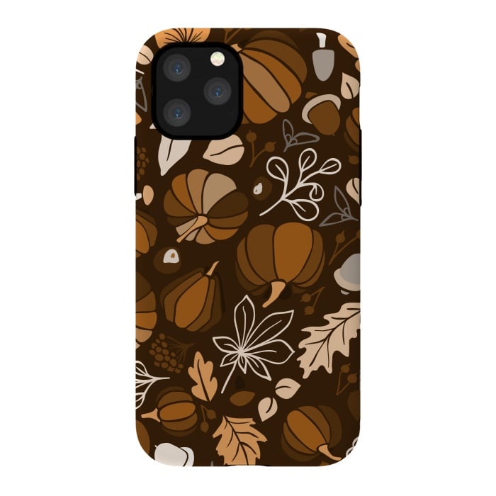 iPhone 11 Pro StrongFit Fall Fruits in Brown and Beige by Paula Ohreen