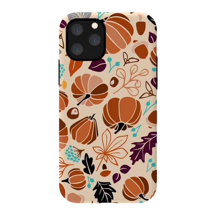 iPhone 11 Pro StrongFit Fall Fruits in Cream and Orange by Paula Ohreen