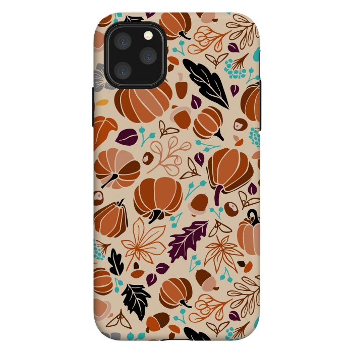 iPhone 11 Pro Max StrongFit Fall Fruits in Cream and Orange by Paula Ohreen