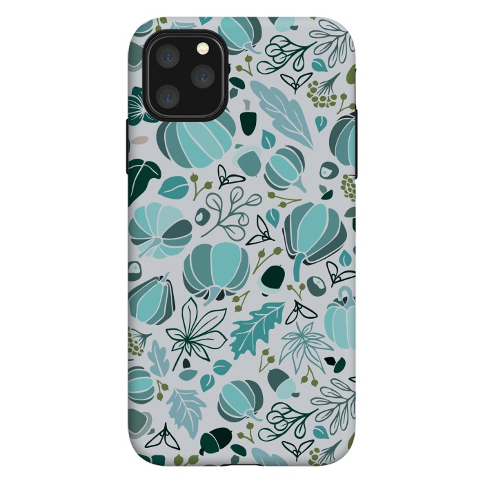 iPhone 11 Pro Max StrongFit Fall Fruits in Blue and Green by Paula Ohreen