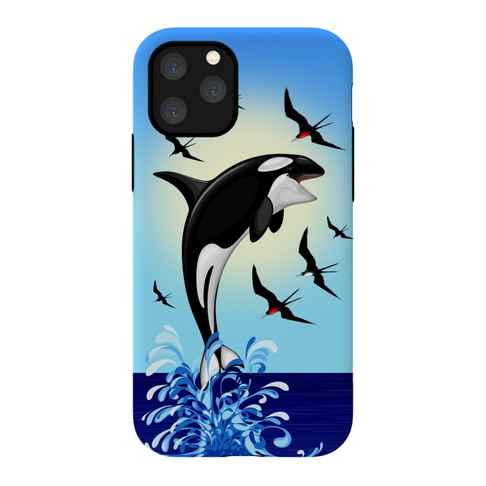 iPhone 11 Pro StrongFit Orca Killer Whale jumping out of Ocean by BluedarkArt