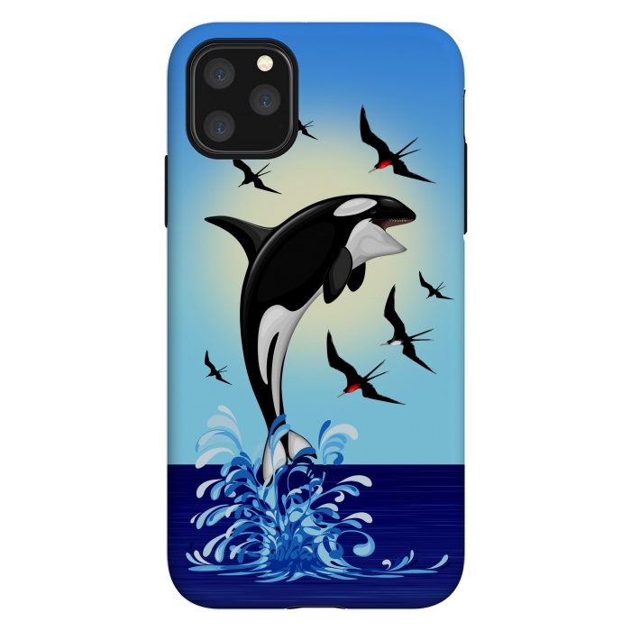 iPhone 11 Pro Max StrongFit Orca Killer Whale jumping out of Ocean by BluedarkArt