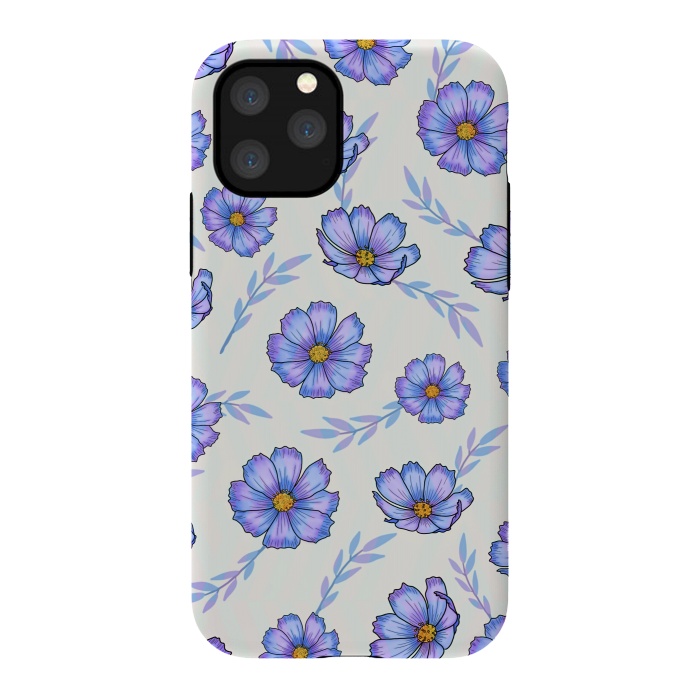 iPhone 11 Pro StrongFit Purple blue flowers by Jms