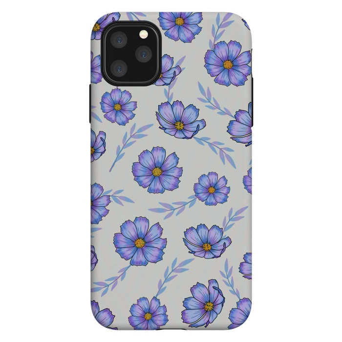iPhone 11 Pro Max StrongFit Purple blue flowers by Jms