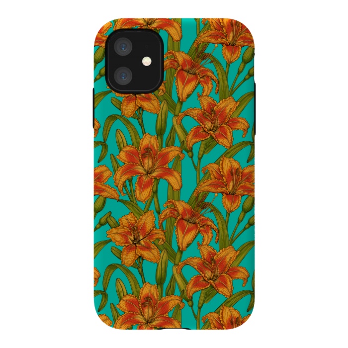 iPhone 11 StrongFit Tawny daylily flowers  by Katerina Kirilova