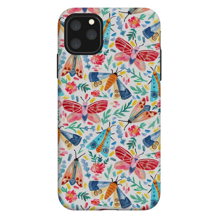 iPhone 11 Pro Max StrongFit Moth Confetti by Tangerine-Tane