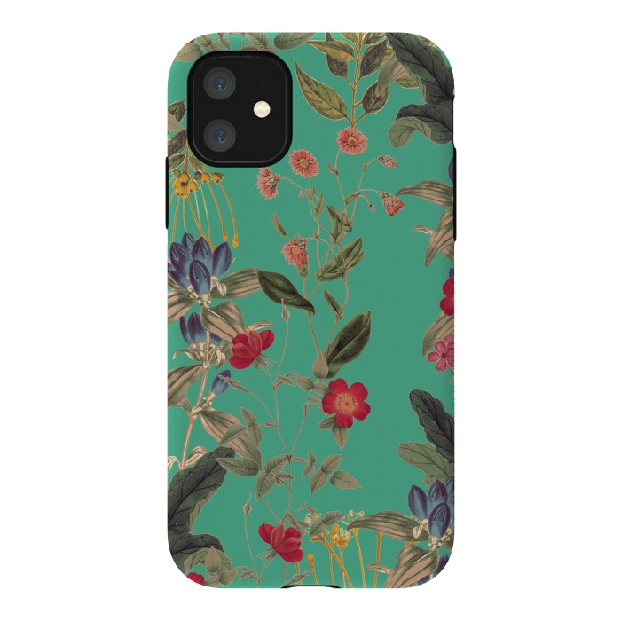 iPhone 11 StrongFit Aqua Blooms by Zala Farah