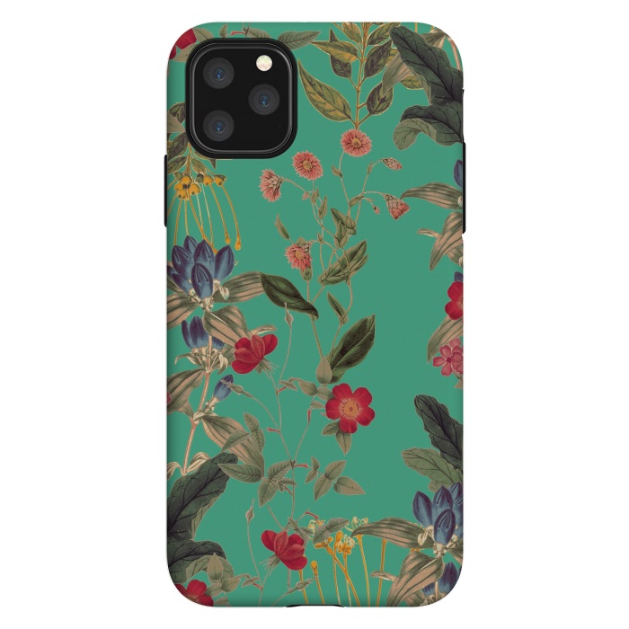 iPhone 11 Pro Max StrongFit Aqua Blooms by Zala Farah