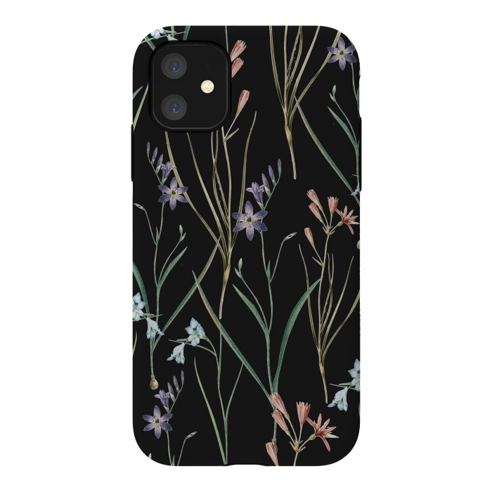 iPhone 11 StrongFit Dainty Floral Darkness by Zala Farah