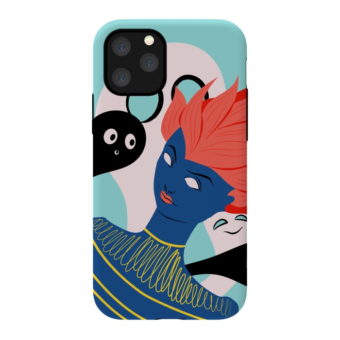 iPhone 11 Pro StrongFit Alien Girl With Ghost Imaginary Friends by Boriana Giormova
