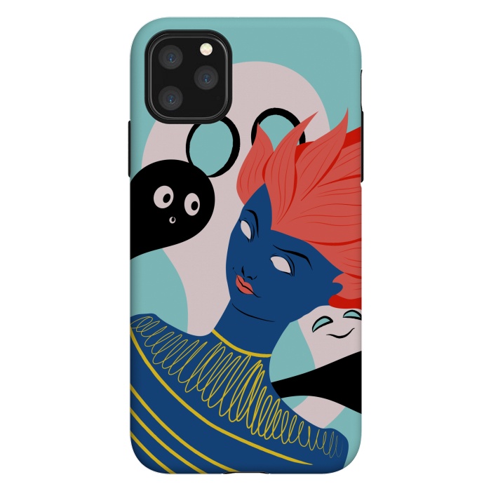 iPhone 11 Pro Max StrongFit Alien Girl With Ghost Imaginary Friends by Boriana Giormova
