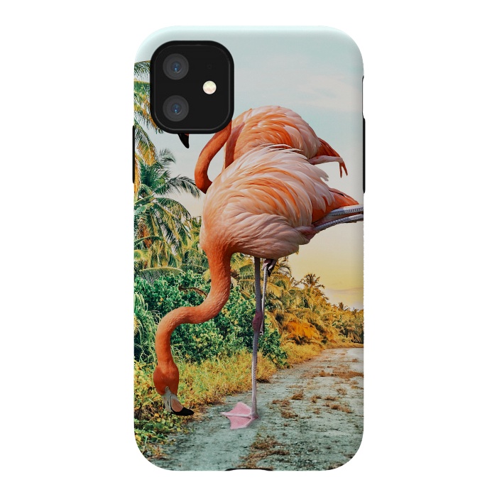 iPhone 11 StrongFit Flamingo Vacay by Uma Prabhakar Gokhale