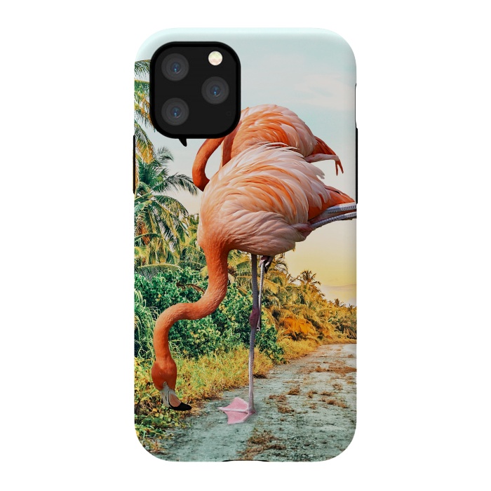 iPhone 11 Pro StrongFit Flamingo Vacay by Uma Prabhakar Gokhale
