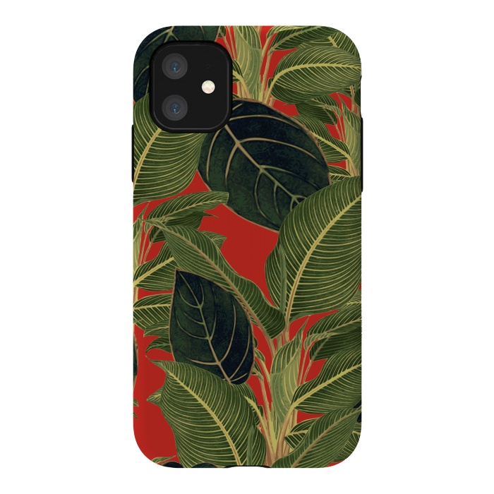 iPhone 11 StrongFit Red Tropic Bloom by Zala Farah