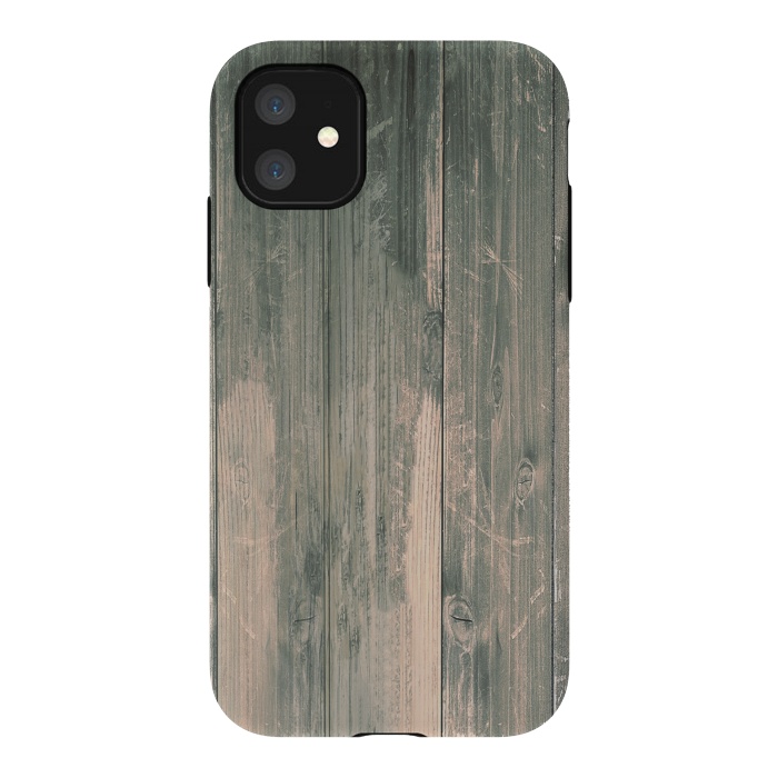 iPhone 11 StrongFit grey wood by haroulita