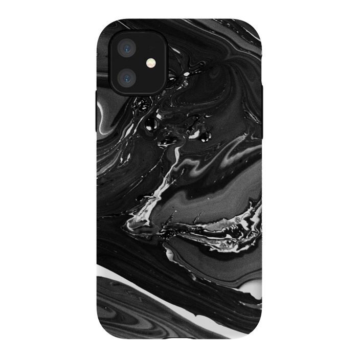 iPhone 11 StrongFit black white minimal marble by haroulita