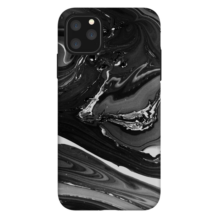 iPhone 11 Pro Max StrongFit black white minimal marble by haroulita