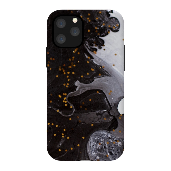 iPhone 11 Pro StrongFit glitter marble black white by haroulita