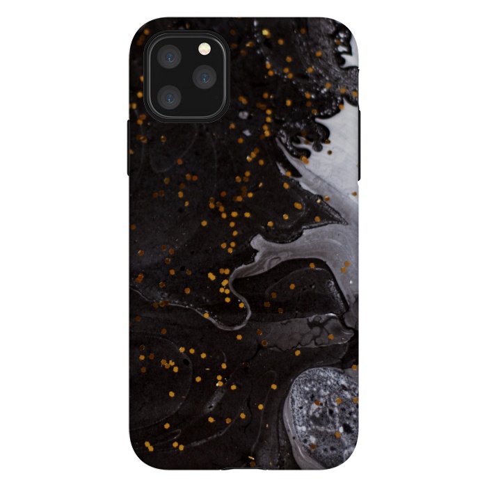 iPhone 11 Pro Max StrongFit glitter marble black white by haroulita