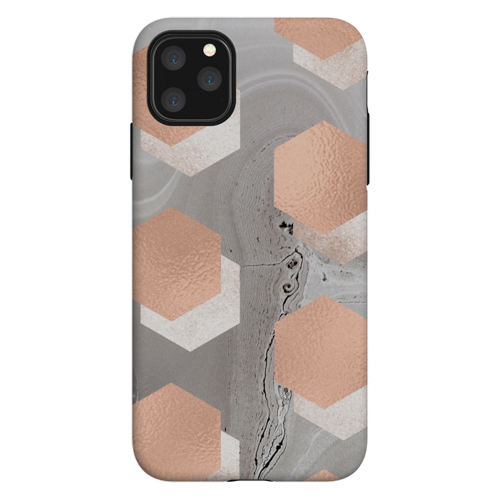 iPhone 11 Pro Max StrongFit rose gold marble by haroulita