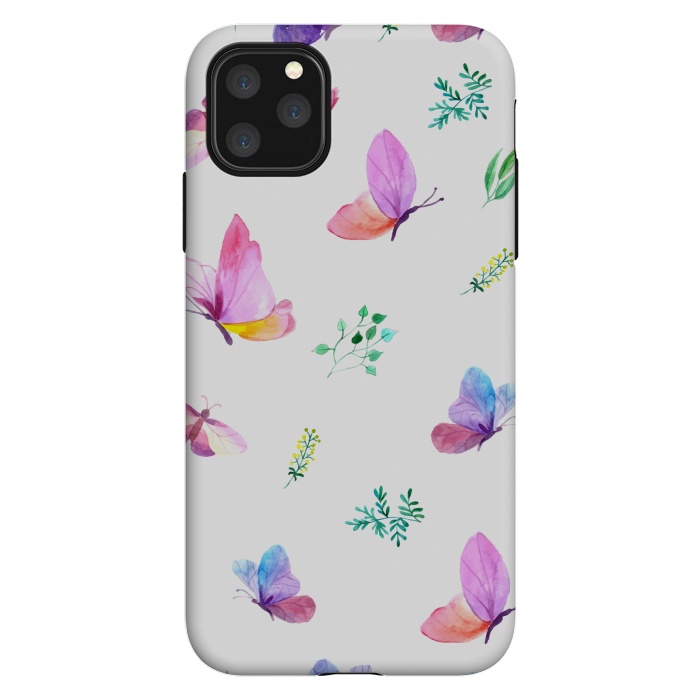 iPhone 11 Pro Max StrongFit watercolor butterflies c by haroulita