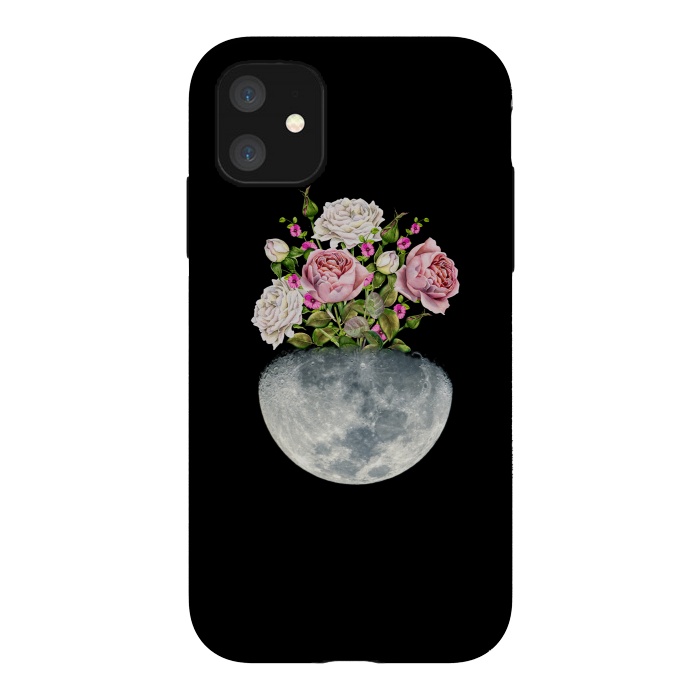 iPhone 11 StrongFit Moon Flower Pot by Creativeaxle