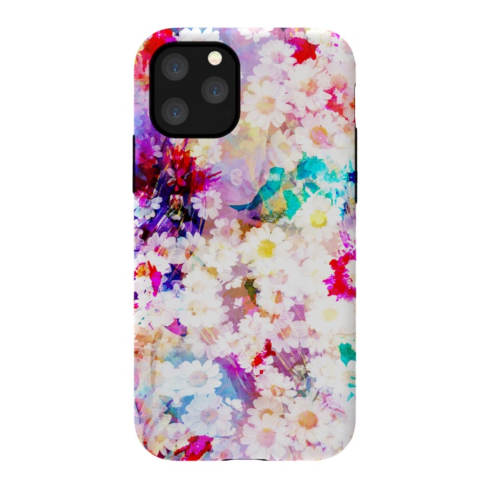 iPhone 11 Pro StrongFit Colorful watercolor daisy petals by Oana 