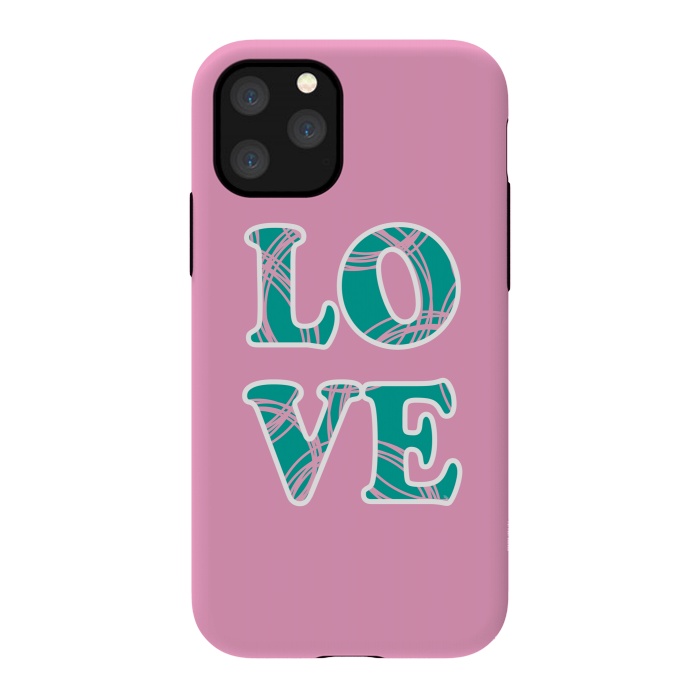 iPhone 11 Pro StrongFit Pink Love Typo by Martina