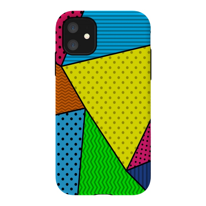 iPhone 11 StrongFit colourful abstract dotted pattern by MALLIKA
