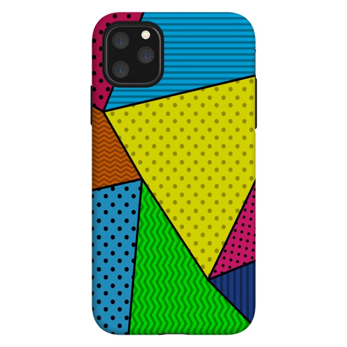 iPhone 11 Pro Max StrongFit colourful abstract dotted pattern by MALLIKA
