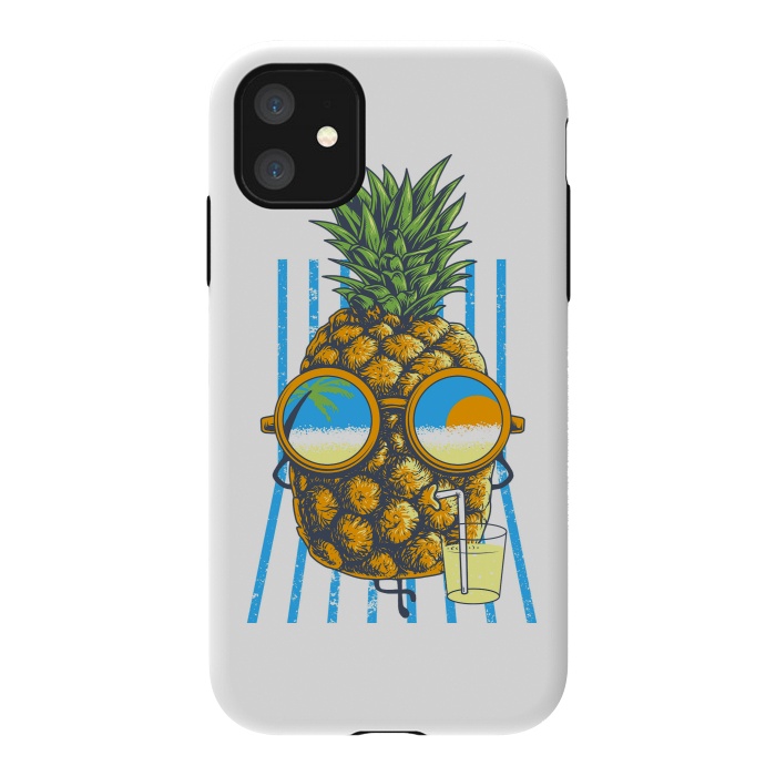 iPhone 11 StrongFit Pineapple Sunbathe by Afif Quilimo