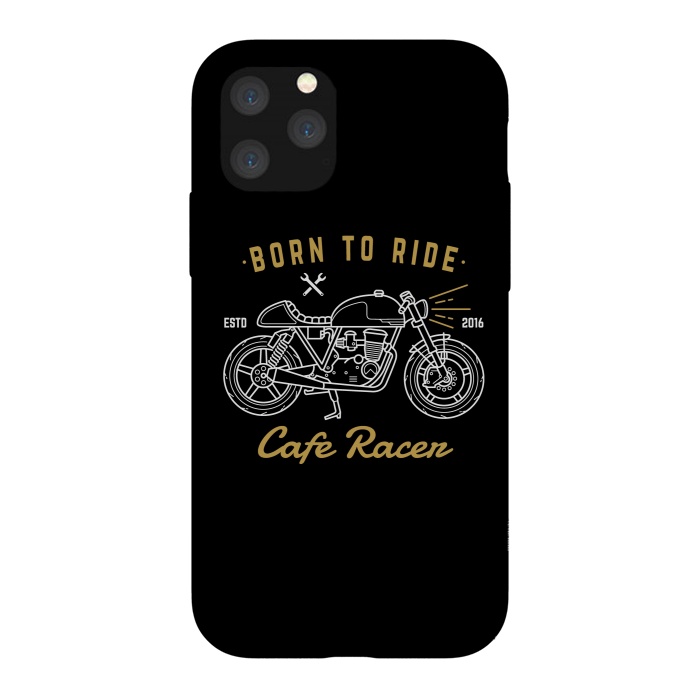 iPhone 11 Pro StrongFit Born to Ride Cafe Racer by Afif Quilimo