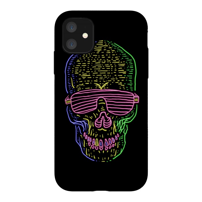 iPhone 11 StrongFit Skull Neon 1 by Afif Quilimo