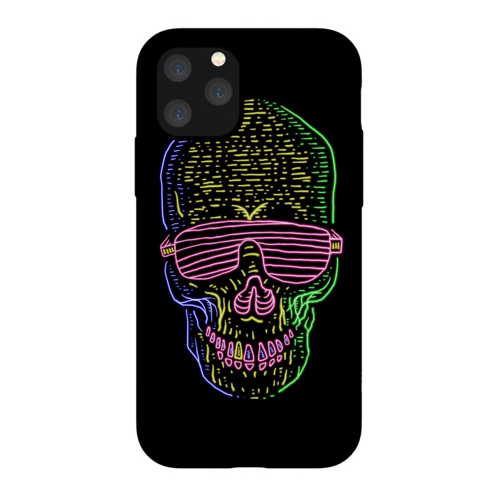 iPhone 11 Pro StrongFit Skull Neon 1 by Afif Quilimo