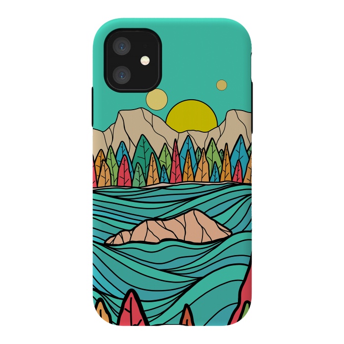 iPhone 11 StrongFit The autumn lake by Steve Wade (Swade)