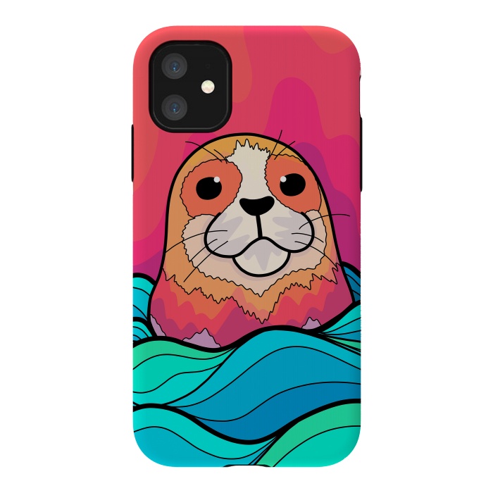 iPhone 11 StrongFit The happy seal by Steve Wade (Swade)