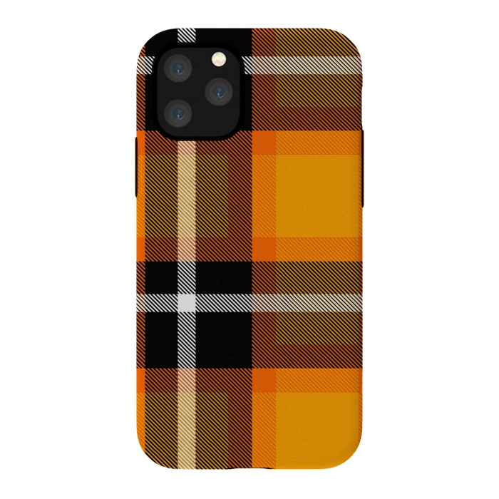 iPhone 11 Pro StrongFit Orange Scottish Plaid by TMSarts