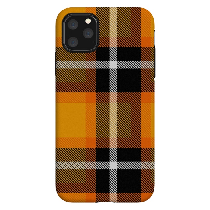 iPhone 11 Pro Max StrongFit Orange Scottish Plaid by TMSarts